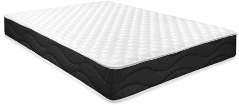 Homey Matelas viscoélastique réversible Sleep Pro (côté Hiver-été) Fermeté-Dureté Moyenne-Haute, épaisseur 20 cm, Memory Foam, Noir/Blanc, 80 x 190