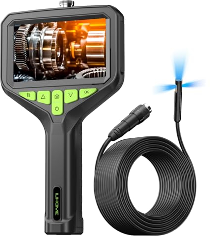 Z34 Endoskopkamera mit Licht 10m, inspektionskamera Triple Lens DREI Linsen Endoskop mit 4.3-Zoll-IPS- Bildschirm, IP68 Wasserdicht Rohrkamera, 8mm Schlangenkamera, 1080P HD Digital Endoscope