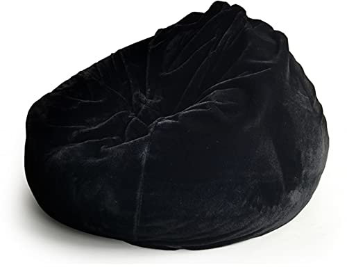 rdyhjjkl Copri Bean Bag (Senza Riempitivo),Cuscino per Poltrona a Sacco Cuscino da Pavimento Fodera per Cuscino a Sacco Grande,Nero