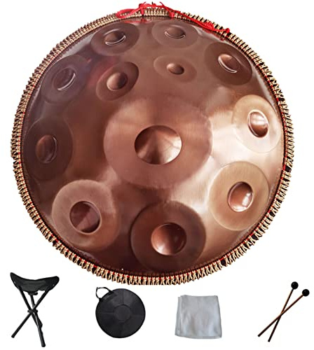 Handpan trumset med resväska och klubbor – perfekt för meditation, yoga och zen-övning