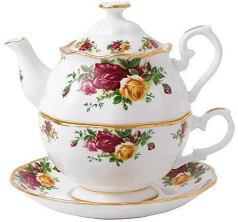 Royal Albert Old Country Roses Théière 3 en 1, 478 g, principalement blanche avec imprimé floral multicolore