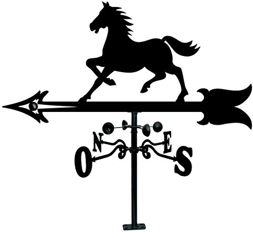 Arthifor- Veleta de Viento para Tejado con Silueta de Caballo,Negro Mate,90 x57 x91,5 cm (21041)
