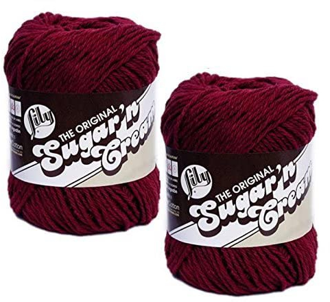 Lily Sugar 'n Cream 100% Cotton Limited Edition Yarn ~ 2-Pack (Wine #0015)