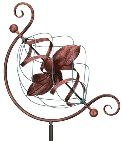 Regal Art & Gift Twister Wind Spinner – Metal Yard Decorations Outdoor | Kinetic Garden Spinner for Lawn, Pathway, or Flower Bed | Weather-Resistant Outdoor Sculpture - 71.5 Inch