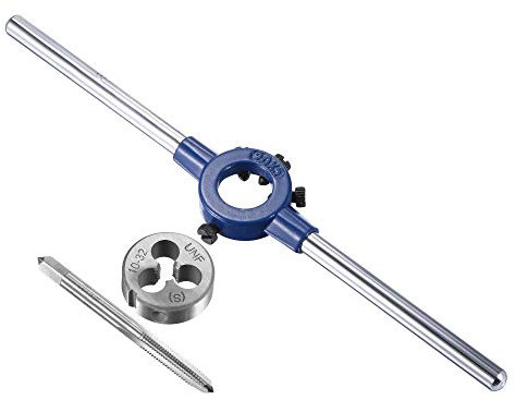 sourcing map 10-32 UNF Gewindeschneider Werkzeugsatz 20mm Rund Werkzeugschlüssel Hochgeschwindigkeitsstahl Gewindebohrer Rundwerkzeug