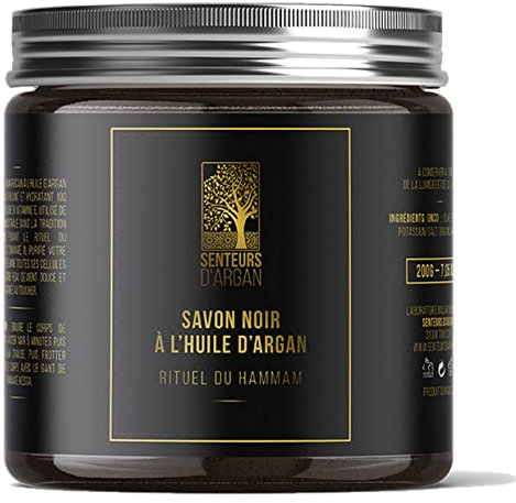 sabon beldi marocchino, Scrub corpo con sapone hammam nero, scrub corpo con olio di argan, esfoliazione naturale - elimina la pelle morta e purifica la pelle biologico