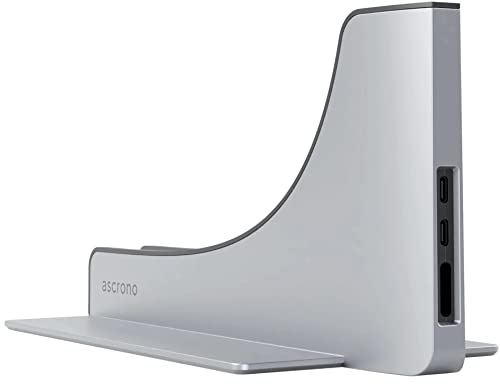 Ascrono Vertikale Docking Station Hub | Kompatibel mit Apple MacBook Pro 16 Zoll, 2021 M1, 2023 M2/M3 & 2024 M4, mit MagSafe Stecker | 2X USB-C Port (40Gbps) Thunderbolt-4 kompatible Dock