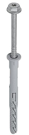 SCREW REBEL Rahmendübel mit Sechskantschraube 8,0 x 80 mm - 50 Stück, hell verzinkt, ETA-Zulassung mit Nylondübel - TX30, SW10