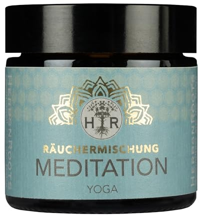 Meditation - Yoga Räuchermischung - Kraftvolles Räucherwerk • spirituell • energetische Reinigung • 100% Natur • ähnlich: Palo Santo Räucherstäbchen, weißer Salbei zum Räuchern • HerbsnRoots