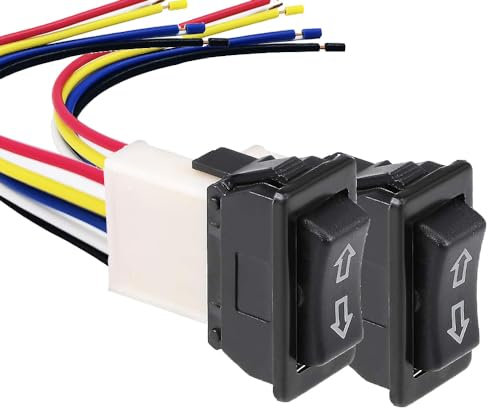 Gebildet 2pz Universale 5-Pin Interruttore Finestra Auto Controllo Auto Master Interruttore a Bilanciere con Interruttore e Cablaggio Interruttore Momentaneo Sollevatore Vetro DC 12V