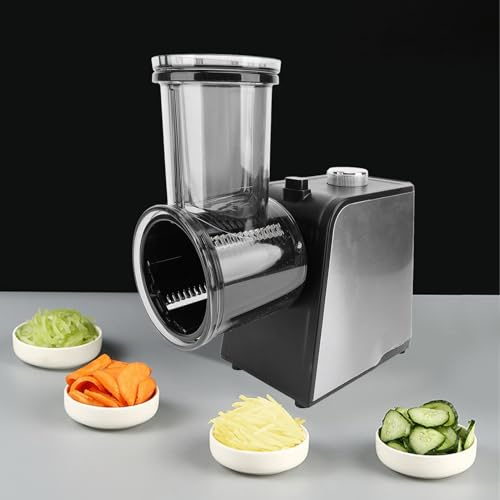 Cutter de Légumes électriquement, 7 en 1 Disque de Fromage électrique 180 Tr/Min Slicer de Légumes avec 7 Lames, 400 W Disque Légume Multifonctionnel pour Fromage (Prise UE)
