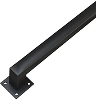 Kit de soportes cuadrados negros para escaleras interiores y exteriores, barandillas de mano de hierro forjado, barra de apoyo de seguridad (500 cm)