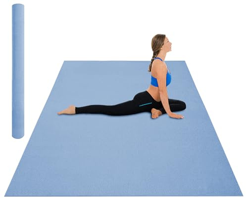 Tappetini YOGA - Tappeto Per Esercizi Grande XXL 180 x 200 Cm Antiscivolo Resistente Tappetino Allenamento Casa Palestra Materassino Fitness Pilates Yoga In Pvc Arrotolabile Facile Trasporto - Azzurro