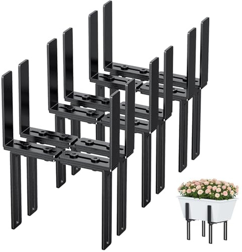 Set di 6 supporti per fioriere a forma di H, supporti per vasi da balcone senza fori Adatti per ringhiere da balcone da 1,5 a 32 cm e fioriere da 15 a 23 cm, supporto per fioriere per ringhiere