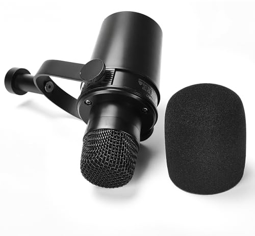 Vindruta för Shure MV7/MV7X-mikrofon, skumdammskydd popfilter med vindbrusreducering, studiomikrofon vindruteskydd för inspelningstillbehör