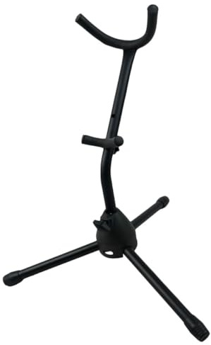 JEWEDECO Soporte Portátil Trípode para Saxofón Tenor Varios estilos de Acero Resistente y Ligero Negro Adecuado para Almacenamiento en Casa o Aula de Música