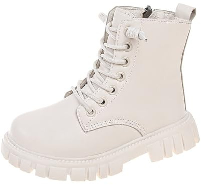 Générique Kids Bottes pour Filles Bottes Simples en Cuir pour Filles, Automne et Hiver, Nouvelles Courtes à Semelle Souple Enfants, Britanniques Enfants Chaussures d'équitation Tendance Occidentale