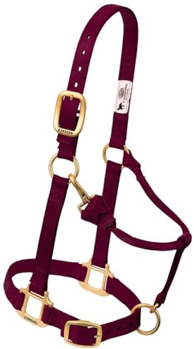 Weaver Leather Original Adjustable Nylon Horse Halter, Average Horse, Burgundy