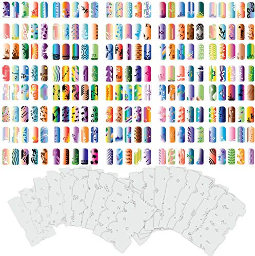 Custom Body Art Lot de 20 pochoirs à ongles aérographe #7