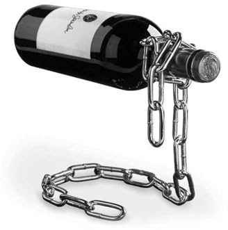 SHOP-STORY - Chaîne Porte-Bouteille Magique - Compatible avec Bouteilles de Vin et Autres Bouteilles en Verre - Porte-Bouteille en Métal - Objet Décoration Fête Imitation Chaine