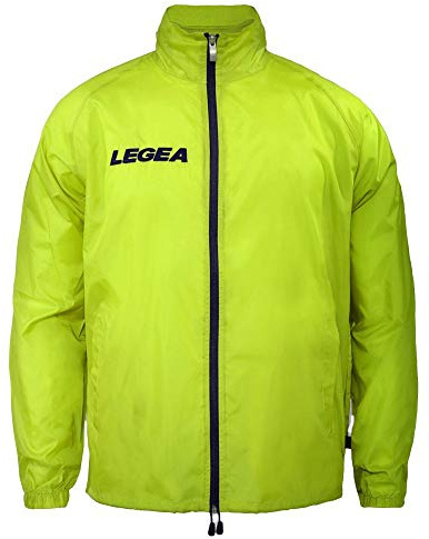 LEGEA K207, Jacket Cairo Rain Unisex – Adulto, Giallo Fluo-Blu, L