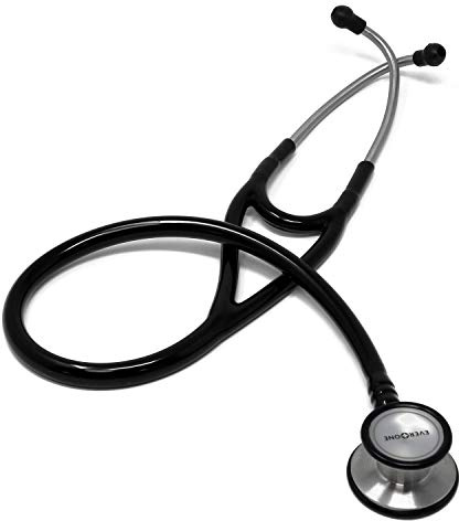 EverOne Premium Cardiology Stethoscope, Black Tube, 27 Inch
