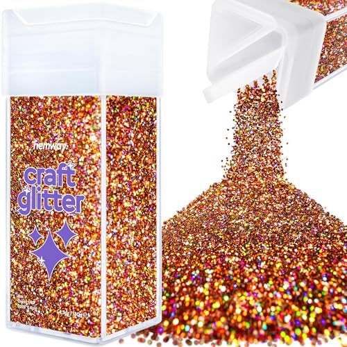 Hemway Craft Glitter Shaker Bronze Brown Holographic 130g Chunky | for Resin & Epoxy Crafts, Christmas Art Supplies, Nail, Body, Face, Eye, Festival, Crafting, Slime, Sparkle
