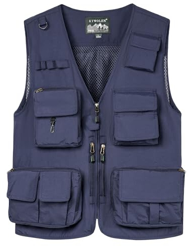 KTWOLEN Utomhusväst Herr Snabbtorkande Fiskeväst Flerficka Andas Gilet Safari Jakt Vandring Väst ärmlös jacka Människor Inga människor Plats