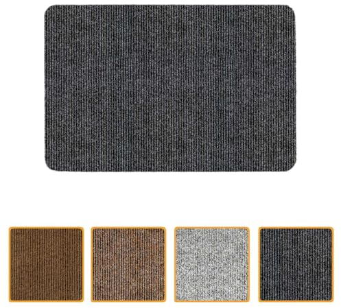 ANRO Teppich Fußmatte Schmutzfangmatte Fußabtreter Fußabstreifer Türvorleger Stribet Größe 40x60cm Carpet Schwarz