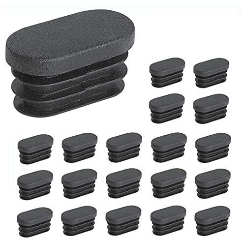 LEZED Embouts en Plastique pour Tubes Pieds de Meubles Embouts Ovales pour Pieds de Chaise en Plastique Bouchon pour Tuyau Ovale pour Pieds de Meuble Trampoline Armoire Chaise 20 pièces (25x50mm)
