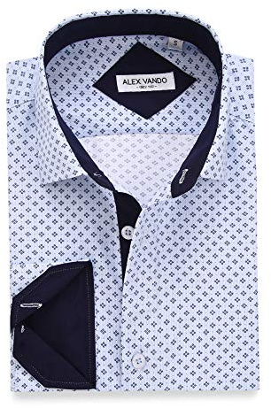 Alex Vando herr Dress Shirts for Men Klänningsskjorta