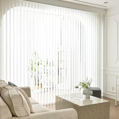 Lamellgardiner För Inomhusbruk, Lamellgardiner, Vertikala Persienner För Dörrar Och Fönster 60cm 70cm 80cm 90cm 100cm 110cm 120cm, Mörkläggande Lamellgardiner, Vit,W×H-90x200cm/35.5x79in