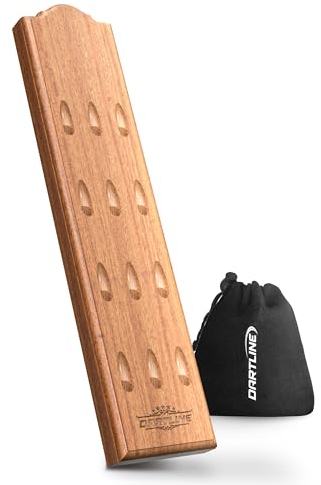 DARTLINE® Dart Halter aus Holz für 12 Darts | Edle Dartpfeile Halterung zur Aufbewahrung von Steeldarts und Softdarts | Premium Dartzubehör (Akazie Natur, Längliche Form)