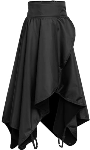 Lazura - Winter Reitrock für Damen Riga | Winterrock Winddicht & atmungsaktiv | Thermorock mit Fleece-Innenfutter & Beinschlaufen | Warmer Damen Rock in Schwarz | Reitbekleidung in Größe S
