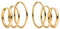 PURELEI® Echo Ohrring Set (Gold, Silber, Rosegold), Set aus wasserfesten Creolen für Damen, 3 Paar Creolen aus Edelstahl, Geschenk für Frauen, Verschiedene Größen (Gold)