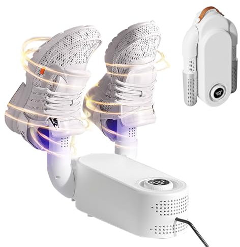 Schuhtrockner Elektrisch, Schuhtrockner Antibakteriell, Schuh Trockner, Tragbarer Shoe Dryer, Schuhheizung mit Timer, UV Desinfektion, Desodorierung für Schuhe Hüte Handschuhe Socken Skischuhe