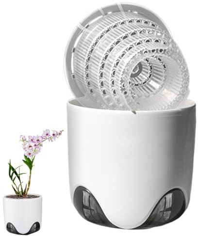 Vaso per orchidee Dendrobium, fioriera decorativa a doppio strato, vaso per di guida alle radici, contenitore per orchidee per piantare, strumento per piantare di guida alle radici