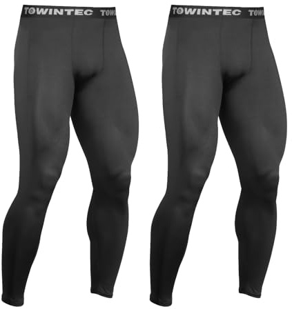 Towintec Pantaloni a Compressione da Uomo Allenamento Calzamaglia Calcio Traspirante Asciugatura Leggings Rapida Termica Strato Base Palestra Atletico Yoga Basket Elastico Pantaloni Stretti