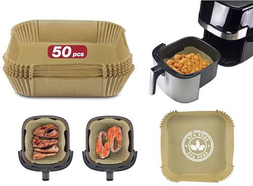beper C103ACC004 Set di 50 Vassoi in Carta Forno, Ideali per Friggitrici ad Aria Calda da 5 a 10 Litri - Antiaderenti, Biodegradabili e BPA Free