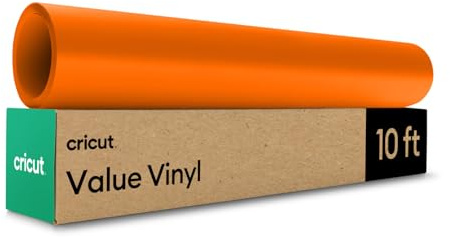 Cricut Value Vinyl | 30.5 cm x 3 m (12 x 10 ft) | Self Adhesive Permanent Vinyl for All Cricut Cutting Machines | Orange