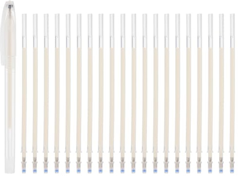 PATIKIL 20Pcs Erasable Gel Pens Refills, 1mm Heat Erasable Pens for Fabric Disappearing Ink Fabric Marking Pen for Sewing Quilting Planner Writing, Beige Ink
