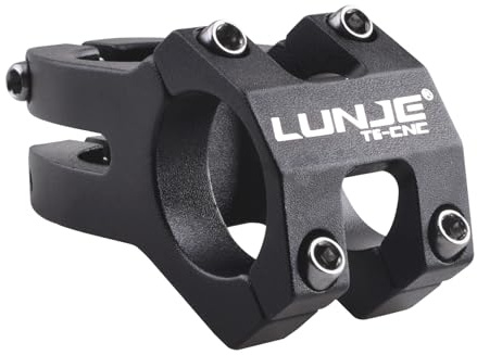 Azarxis Vástago de Manillar de Bicicleta 31,8mm 25,4mm Potencias MTB Aleacióm de Aluminio para Ciclismo Bicicleta de Montaña de Carreras BMX (Negro, 31,8mm)