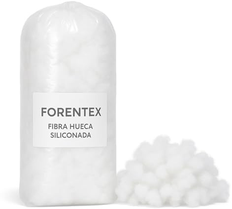 ForenTex Fibra Hueca Siliconada 100% Poliéster – Relleno antialérgico para cojines, almohadas, peluches, muñecos y manualidades – Suave, indeformable, lavable (Bolsa 2kg)