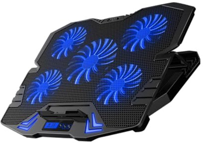 CIYODO Raffreddamento Notebook Regolabile con Ventole Silenziose Base per Laptop Design Antiscivolo Alimentato USB Nero