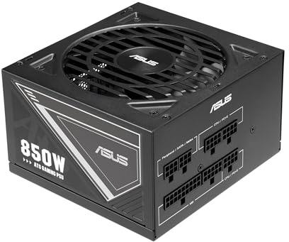 ASUS 850 W-ATS Gold Gaming Power Supply (80-Plus-Gold-Certified, Low-ESR Electrolytic Capacitors, Fans with Double Ball Bearings, DIY-Friendly CPU Power Connector)