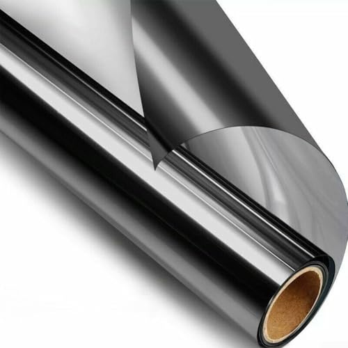 UrbanHui Film miroir de protection solaire - Isolation thermique - 100 cm - Visibilité unidirectionnelle - Statique diurne - Non adhésif - Noir (50 cm x 100 cm)