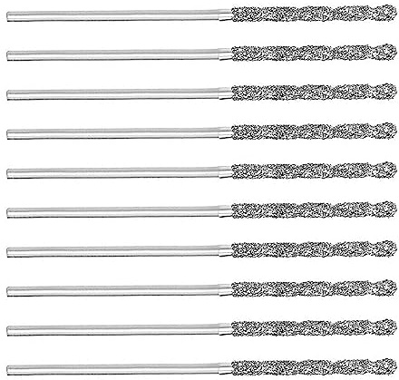 Amigocee 20 PièCes SéRies 1Mm/0.04 Pouces Diamant Forets HéLicoïDaux en Acier Haute Vitesse HSS pour Verre Coquillages Carreaux de Pierre