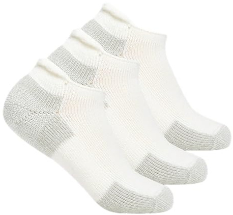 Thorlos J Max Cushion Running Rolltop Socks (3 Pairs) White, Medium