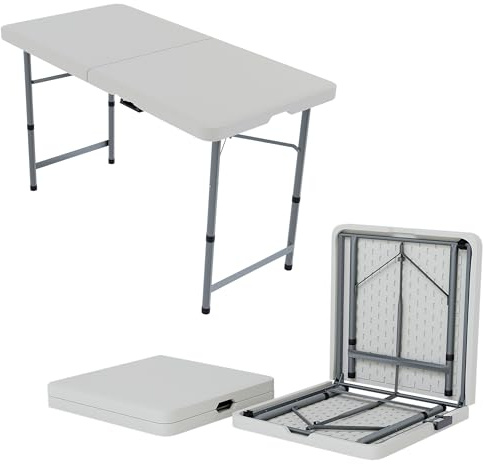 Vida Designs Heavy Duty Silver Folding Rectangular Tray Table Easel, Assembled Size, 4 feet, 122 x 61 x 72 cm