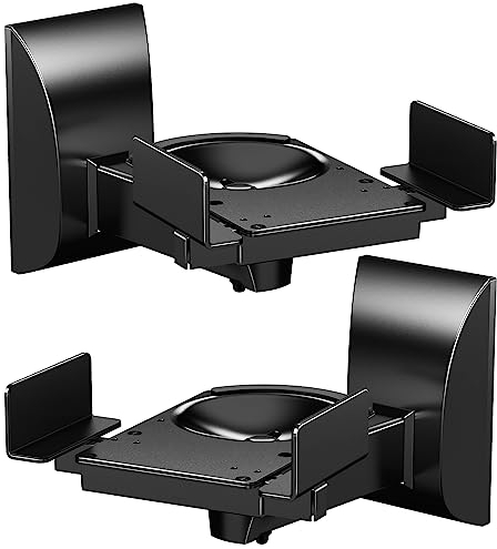 WALI Soporte de Montaje en Pared para Altavoces de Sonido Envolvente Grande, soporta hasta 55 Libras (SWM201), Color Negro